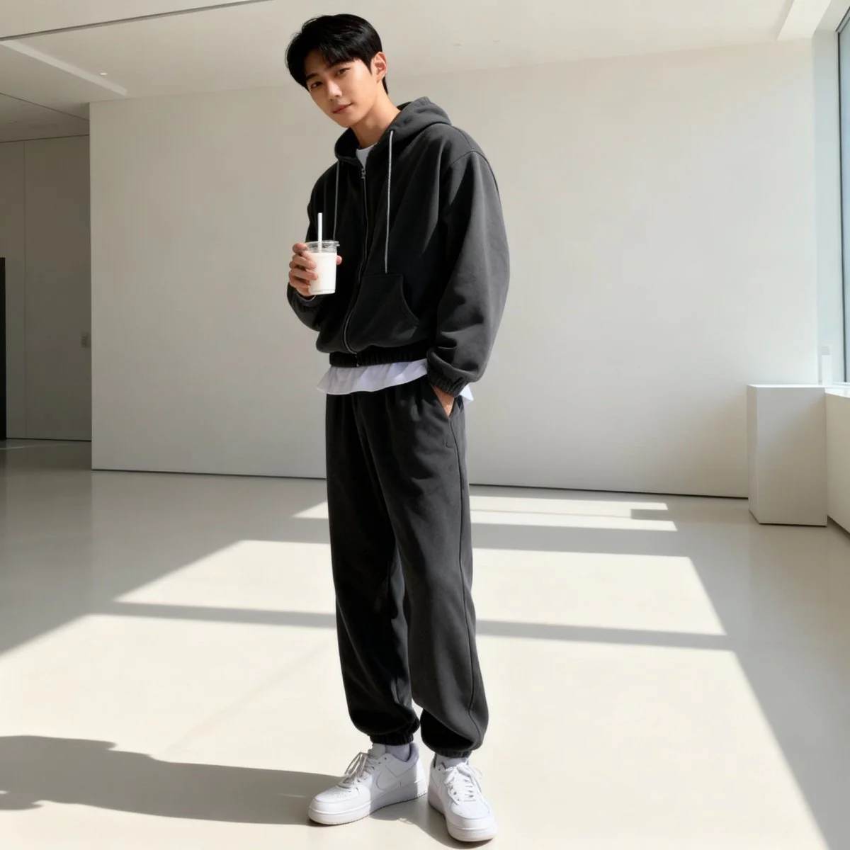 GS No. 94 Grey Zip-up Hoodie/Sweatpants - Image 4